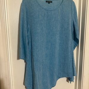 For Cynthia Turquoise Blue Asymmetrical Tunic